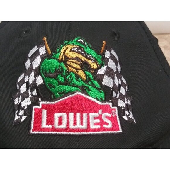 Nascar Hat Cap Lowes Racing Mens Strap Back Black w/Gator embroidery NWOT 2017 - Picture 2 of 9